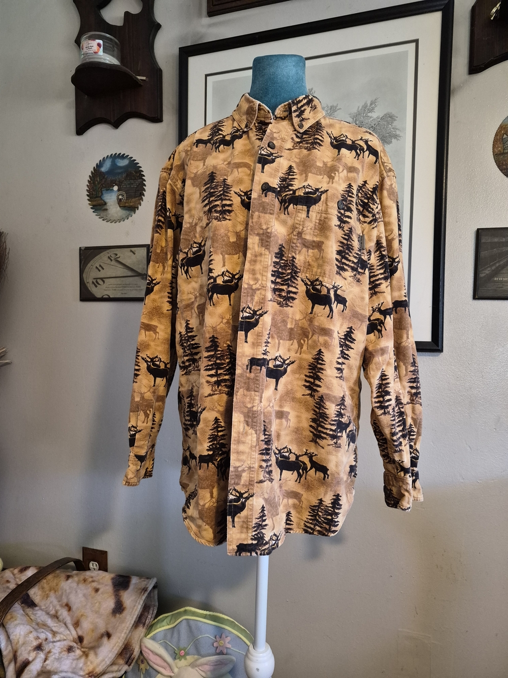 Woolrich Whitetail Cotton Button Down Shirt XL 17.5